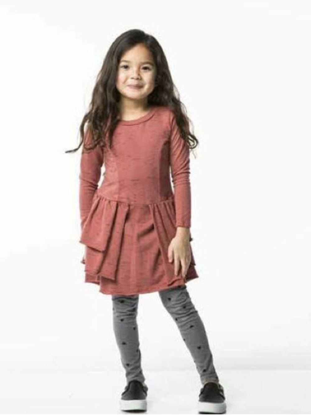 Joah Love Coral Muted Earth Tones Natural Eco Cotton Luella Bustle Dress 3